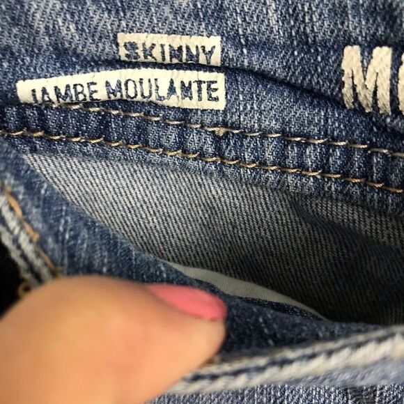 Mossimo Light Wash Destroyed Skinny Jeans Size 13 - Picture 5 of 6